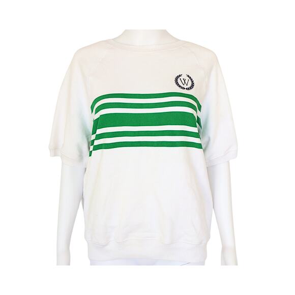 WILDFOX Retro Stripe Ivy SS Short-Sleeve Top - Clean White - US S - Picture 1 of 2